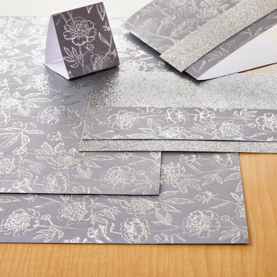 Gray Floral Paper by Recollections™, 12" x 12"